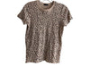 ATM Size XS Brown & Black Cotton Short Sleeve Cheetah Print Round Neck Tee Top Brown & Black / XS