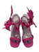 Cecelia New York Shoe Size 7 Hot pink Leather Open Toe & Heel Tie Ankle Pumps Hot pink / 7