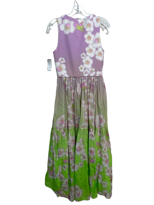 Cynthia Rowley Size S Purple Green White Round Neck Sleeveless Floral Dress Purple Green White / S