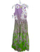 Cynthia Rowley Size S Purple Green White Round Neck Sleeveless Floral Dress Purple Green White / S