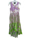 Cynthia Rowley Size S Purple Green White Round Neck Sleeveless Floral Dress Purple Green White / S