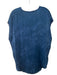 AQC Clothing Size 1/S Blue Silk Blend Raw Hem V Neck Cap Sleeve Dyed Top Blue / 1/S
