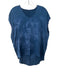 AQC Clothing Size 1/S Blue Silk Blend Raw Hem V Neck Cap Sleeve Dyed Top Blue / 1/S