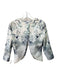 Katherine Kidd Size 4 Blue & White Cotton Blend Long Sleeve Roses Cut Out Top Blue & White / 4