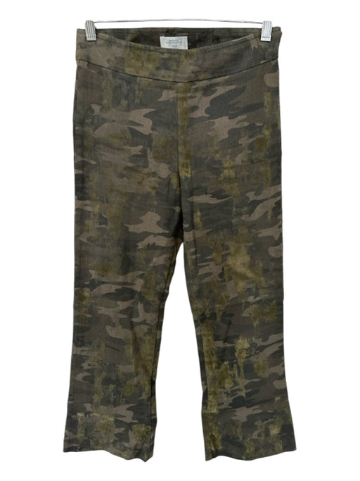 Avenue Montaigne Size 4 Green Viscose Blend Elastic Camo Pants Green / 4