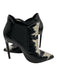 Saint Laurent Shoe Size 38 Black & Cream Snake Skin Embossed Pointed Toe Booties Black & Cream / 38