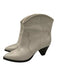 Isabel Marant Shoe Size 38 Taupe Leather Pointed Toe Stacked Heel Booties Taupe / 38