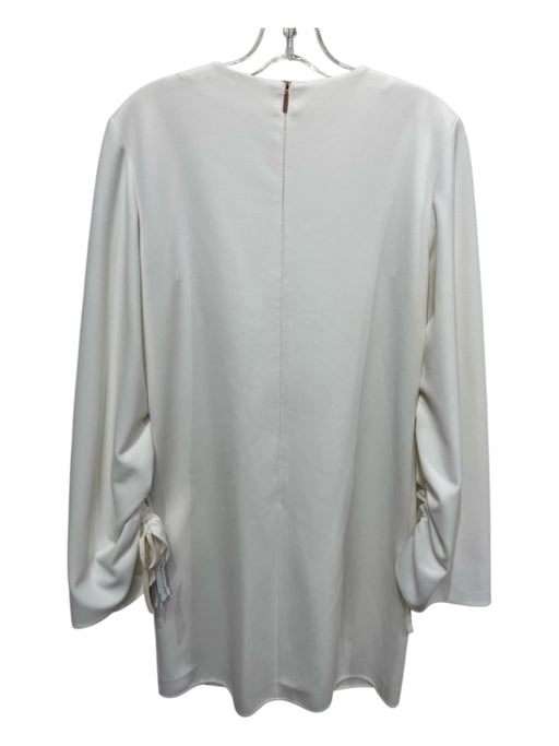 Tibi Size 4 White Long Sleeve Front Seam Midi Dress White / 4