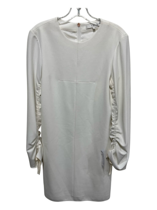 Tibi Size 4 White Long Sleeve Front Seam Midi Dress White / 4