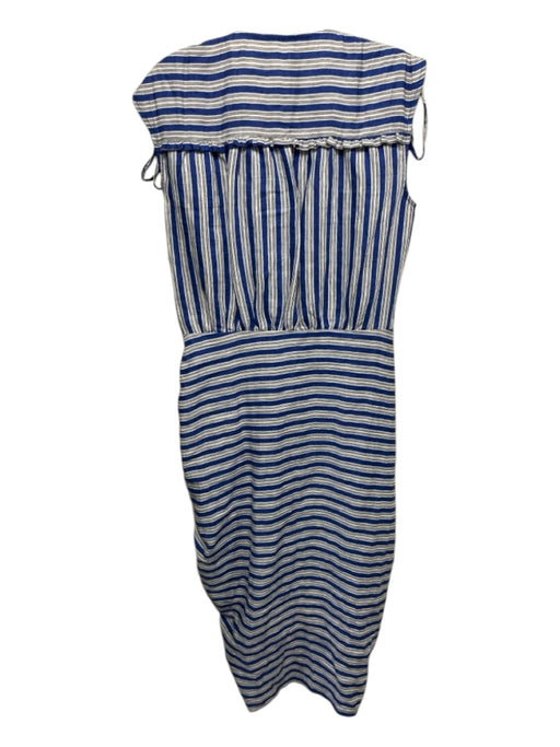 Veronica Beard Size Medium White, Black, Blue Linen Blend Sleeveless Dress White, Black, Blue / Medium
