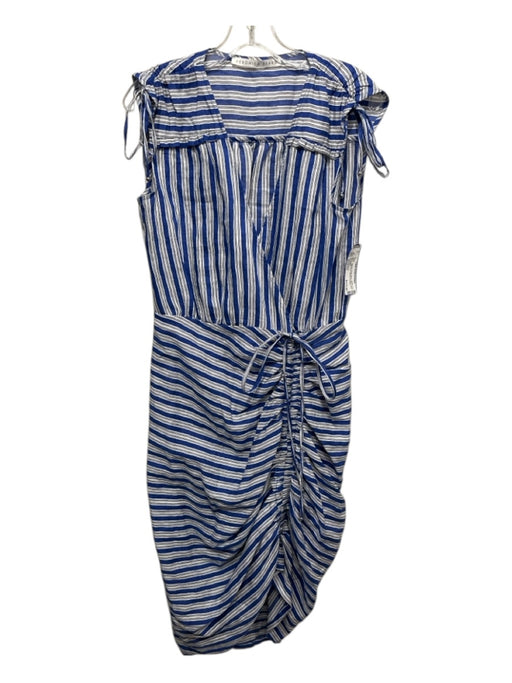 Veronica Beard Size Medium White, Black, Blue Linen Blend Sleeveless Dress White, Black, Blue / Medium