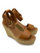 SeeByChloe Shoe Size 39 Brown & Beige Leather Ankle Buckle Platform Sandals Brown & Beige / 39