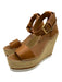 SeeByChloe Shoe Size 39 Brown & Beige Leather Ankle Buckle Platform Sandals Brown & Beige / 39