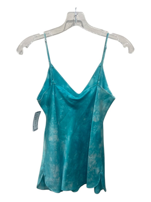 Pieces Etc Size S Blue Print Silk Tube Spaghetti Strap camisole Top Blue Print / S