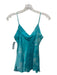 Pieces Etc Size S Blue Print Silk Tube Spaghetti Strap camisole Top Blue Print / S