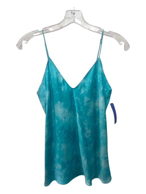Pieces Etc Size S Blue Print Silk Tube Spaghetti Strap camisole Top Blue Print / S