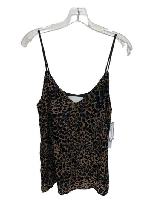 Brochu Walker Size M Brown & Black Nylon & Viscose Animal Print V Neck Top Brown & Black / M