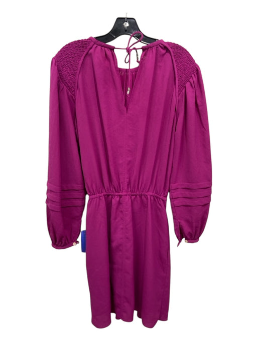 Marant Etoile Size 36/S Magenta Pink Polyester Textured Smocked Shoulders Dress Magenta Pink / 36/S