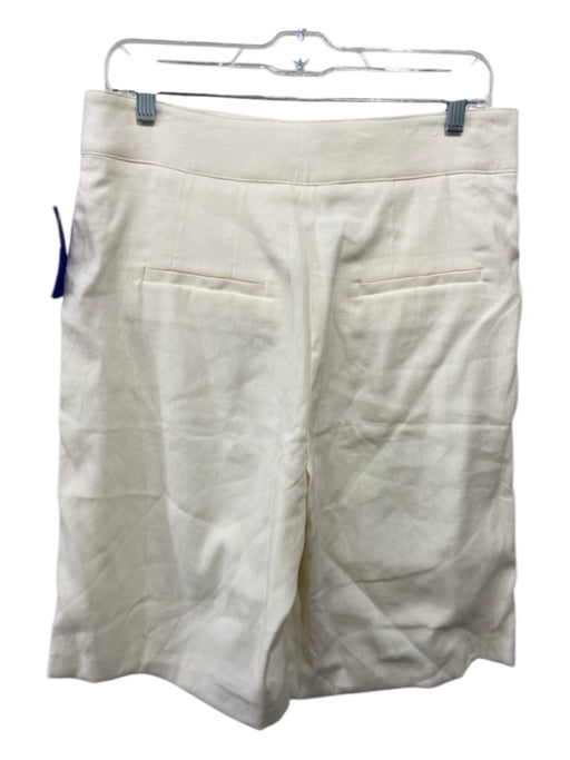 Veronica Beard Size 8 Ivory White Linen & Viscose High Rise Bermuda Shorts Ivory White / 8