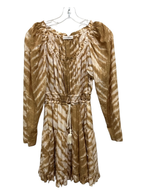 Ulla Johnson Size 0 mustard yellow & cream Cotton & Viscose Scoop Neck Dress mustard yellow & cream / 0