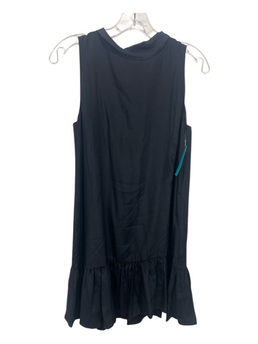 LaRoque Size S Black Silk Tie Back Sleeveless Hem Knee length Dress Black / S