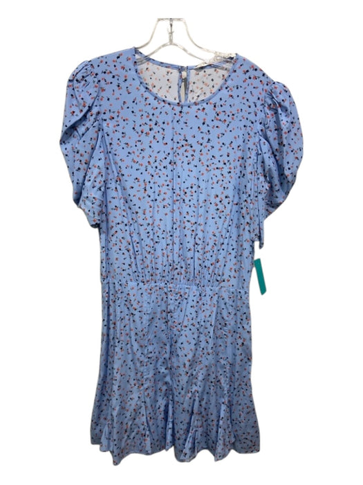 Veronica Beard Size 6 Light Blue, Red, Black Silk & Elastic blend Side Zip Dress Light Blue, Red, Black / 6