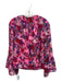 Tanya Taylor Size XS Pink Print Polyester & Rayon Floral V Neck Top Pink Print / XS