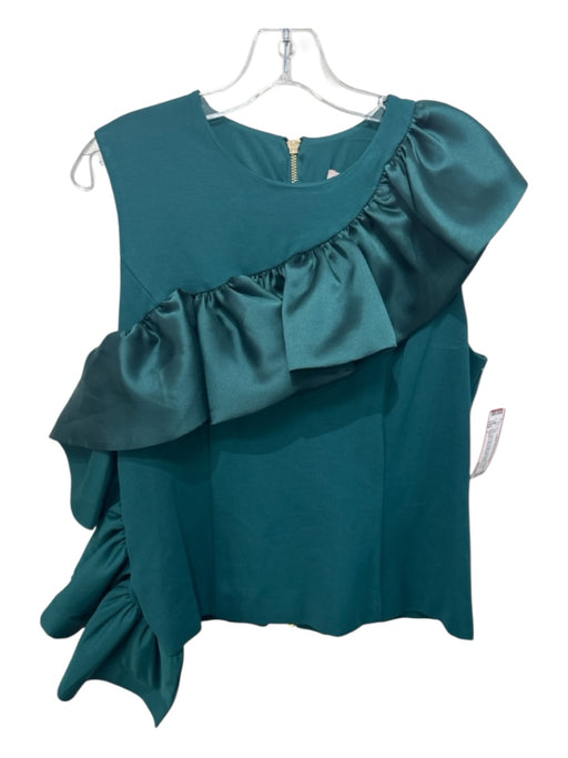 Hutch Size L Emerald Green Polyester Ruffle Back Zip Cap Detail Top Emerald Green / L