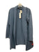 525 America Size M Blue Cotton Blend Open Front Raw Edge Long Sleeve Cardigan Blue / M