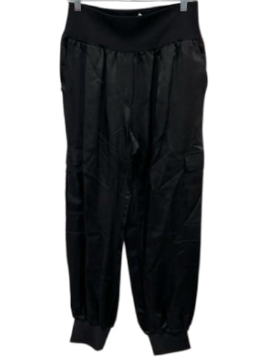 5a7 Cinq a Sept Size L Black Cupro Elastic Waist Cargo Jogger Pants Black / L