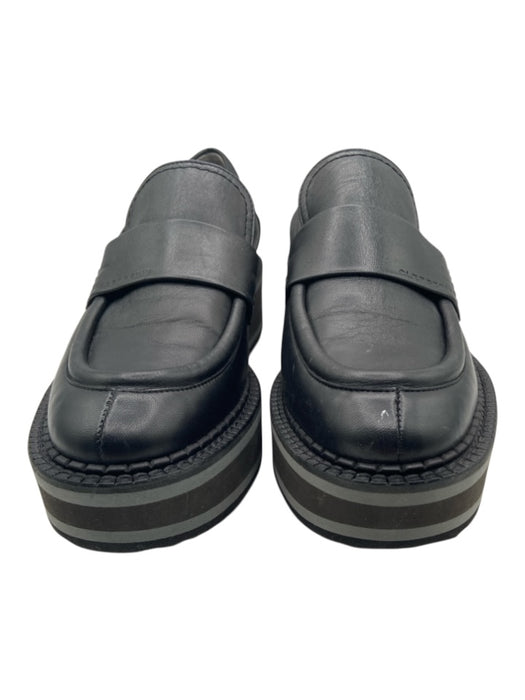 Robert Clergerie Shoe Size 38 Black Leather Platform Rubber Sole Loafers Black / 38