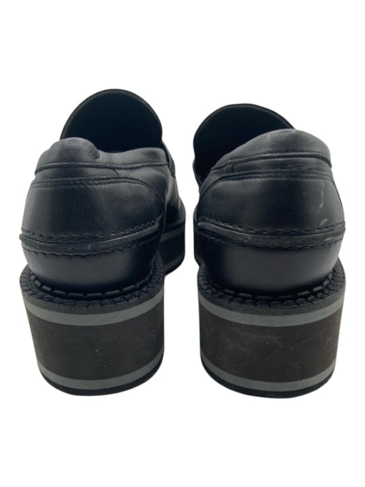 Robert Clergerie Shoe Size 38 Black Leather Platform Rubber Sole Loafers Black / 38