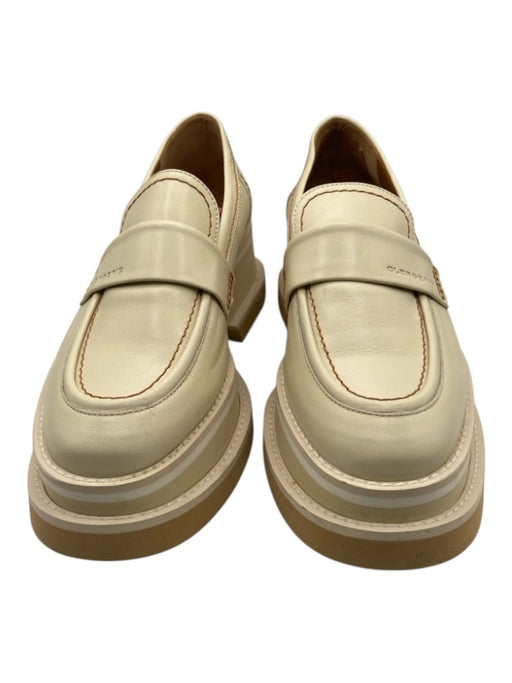 Robert Clergerie Shoe Size 39 Cream Leather Platform Rubber Sole Loafers Cream / 39
