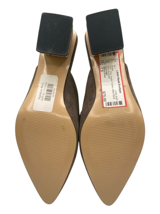 Allison Avery Shoe Size 7.5 Gray Suede Pointed Kitten Block Heel Mules Gray / 7.5