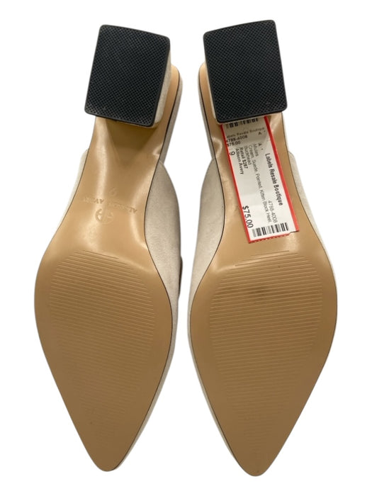 Allison Avery Shoe Size 9 Cream Suede Pointed Kitten Block Heel Mules Cream / 9