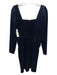 Shoshanna Size 4 Navy Blue Polyester Velvet Square Neck Gathered Back Zip Dress Navy Blue / 4