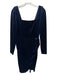 Shoshanna Size 4 Navy Blue Polyester Velvet Square Neck Gathered Back Zip Dress Navy Blue / 4