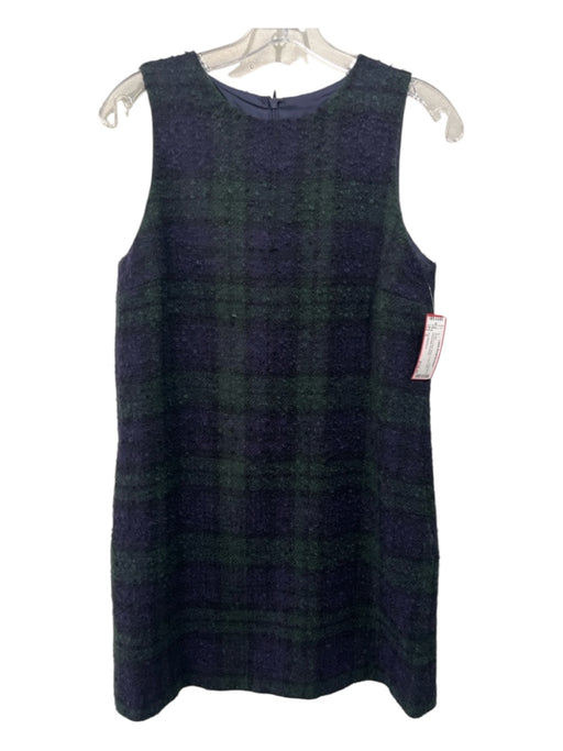 Ann Mashburn Size S Purple & Green Wool Tweed Plaid Sleeveless Dress Purple & Green / S