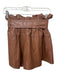 Karina Grimaldi Size S Brown Faux Leather Elastic Waist Sash Shorts Brown / S