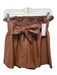 Karina Grimaldi Size S Brown Faux Leather Elastic Waist Sash Shorts Brown / S