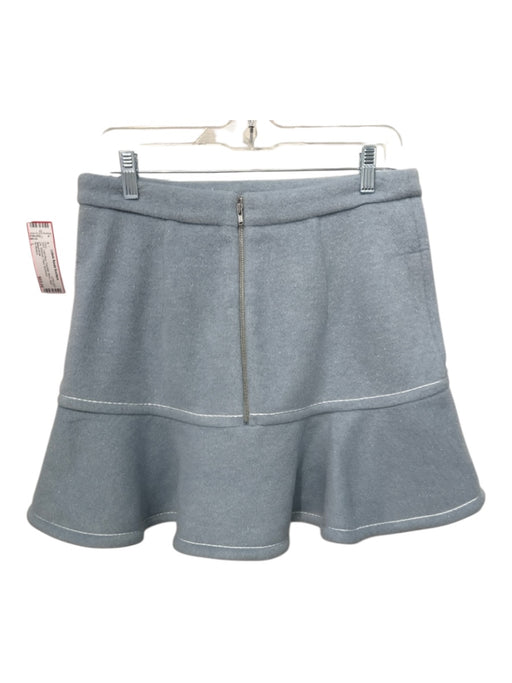 En Saison Size L Light Blue Polyester Blend Back Zip Shimmer Flare Skirt Light Blue / L