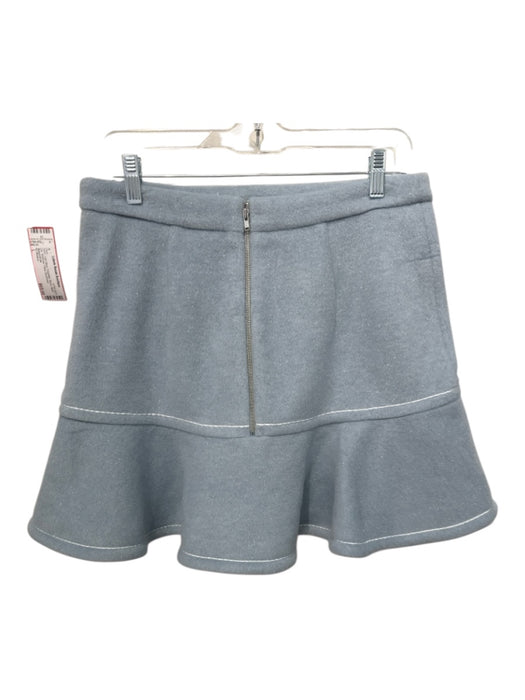 En Saison Size L Light Blue Polyester Blend Back Zip Shimmer Flare Skirt Light Blue / L