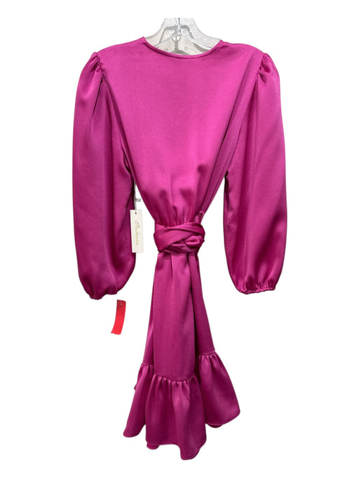 Shoshanna Size 4 Fuschia Pink Polyester Surplice Long Sleeve Sash Incl. Dress Fuschia Pink / 4