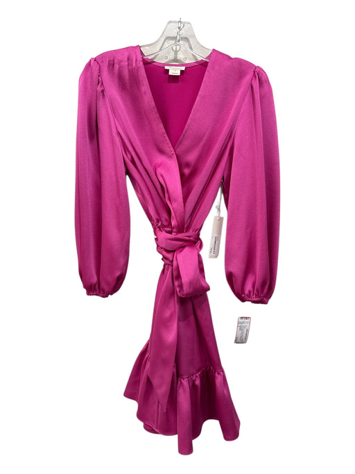 Shoshanna Size 4 Fuschia Pink Polyester Surplice Long Sleeve Sash Incl. Dress Fuschia Pink / 4