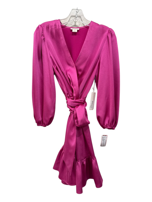 Shoshanna Size 4 Fuschia Pink Polyester Surplice Long Sleeve Sash Incl. Dress Fuschia Pink / 4