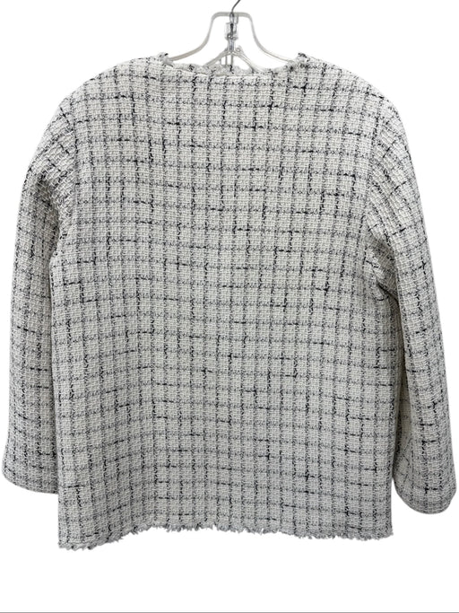 Anine Bing Size M White & Black Print Cotton Tweed 4 Pocket Long Sleeve Jacket White & Black Print / M