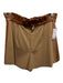Emily McCarthy Size S Tan & brown Rayon Blend Faux Leather Trim Shorts Tan & brown / S