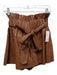 Karina Grimaldi Size M Brown Faux Leather Smocked Waist Band Tie Waist Shorts Brown / M