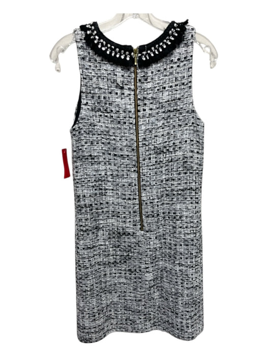 Sara Campbell Size 8 Black, gray & white Polyester Sleeveless Boucle Shift Dress Black, gray & white / 8