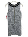 Sara Campbell Size 8 Black, gray & white Polyester Sleeveless Boucle Shift Dress Black, gray & white / 8